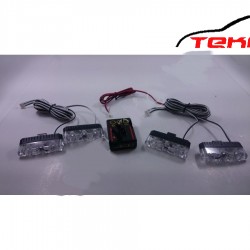 Mavi Kırmızı Polis Çakarı Led Lamba 4x3