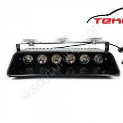 Araç İçi Vantuzlu Çakar 6 Led 18CM Kırmızı Mavi