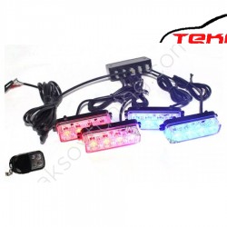 Panjur İçi Mavi Kırmızı Uzaktan Kumandalı 4 X 4 16 Ledli Çakar