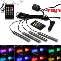 Uzaktan Kumandalı 9 Ledli Sese Duyarlı Araç İçi Neon Led Aydınlatma ( R62 )