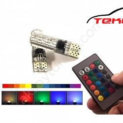 Uzaktan Kumandalı T10 Çakarlı Renkli Led