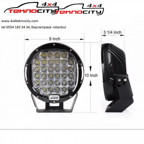 96W 34 CRE Power Led Üniversal Yuvarlak Sis Lambası 34 Ledli Kırmızı