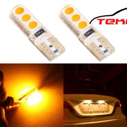 Park Ampülü T10 Dipsiz Turuncu Silikon 3 Ledli