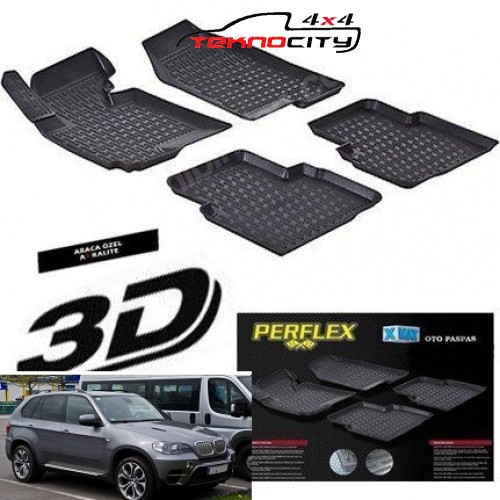 BMW X5 E70 2007-2014  3D TPE Kauçuk 3D Paspas Perflex