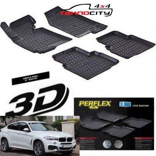 BMW X6 E71 2008-2014  3D TPE Kauçuk 3D Paspas Perflex