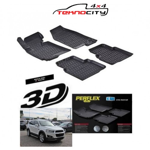 Chevrolet captiva 2007-2014 3D TPE Kauçuk 3D Paspas Perflex