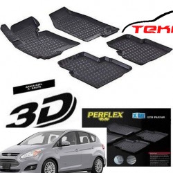 Ford CMax -2012 -2017 +  3D TPE Kauçuk 3D Paspas Perflex