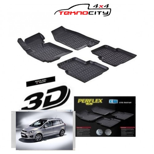 Ford C Max  2006-2012  3D TPE Kauçuk 3D Paspas Perflex