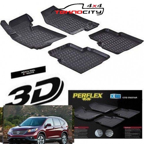 Honda CRV 2012 + 3D TPE Kauçuk 3D Paspas Perflex