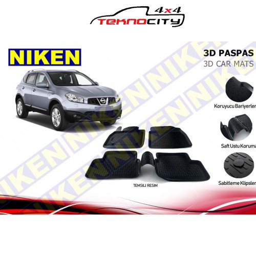 NISSAN QASHQAI 2007-2013 3D PASPAS SİYAH