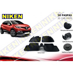 	 RENAULT CAPTUR 2013- 3D PASPAS SİYAH