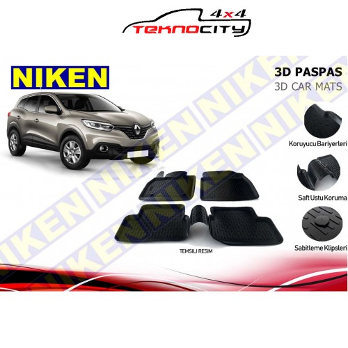 RENAULT KADJAR 2015- 3D PASPAS SİYAH