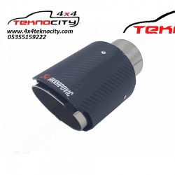 Akrapovic Logolu Karbon Desenli Krom Egzoz Ucu Giriş 60mm Çıkış 100mm