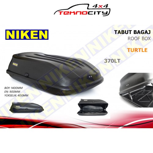 ARAÇ ÜZERİ TAVAN BAGAJI (COMBI BOX -TABUT BAGAJ) 370 LT NIKEN MAT SIYAH